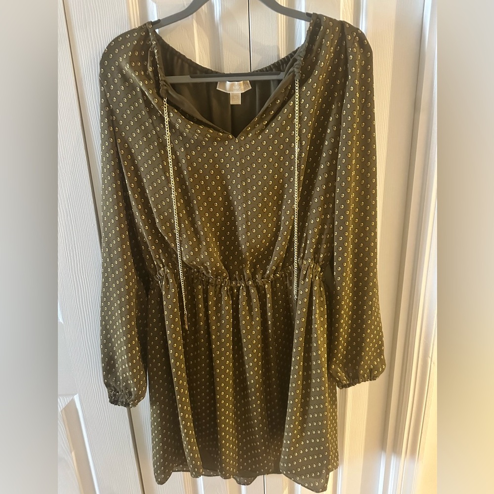 Michael Kors Green Long Sleeve Dress